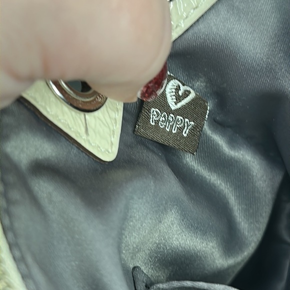 Coach Poppy medium satchel hobo Handbag M1093-17047 gray canvas metallic Accents - Picture 10 of 12